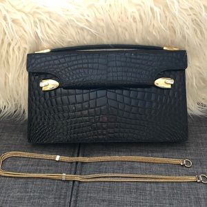Beautiful Vintage Crocodile Clutch